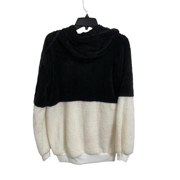 Forgotten grace black white colorblock long sleeve hoodie plush pullover‎ Small - Picture 4 of 4